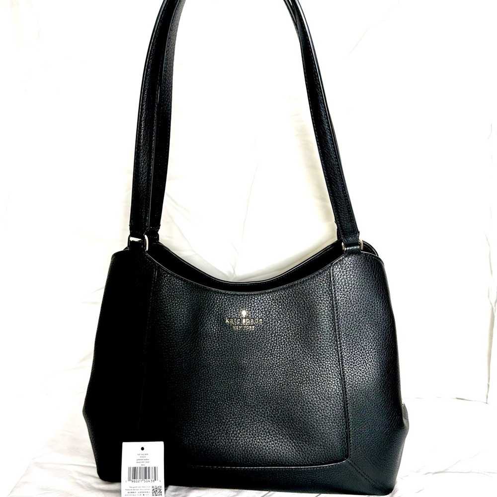 Kate Spade Black Pebbled Leather Triple Compartment Shoulder Bag - Picture 4 of 16